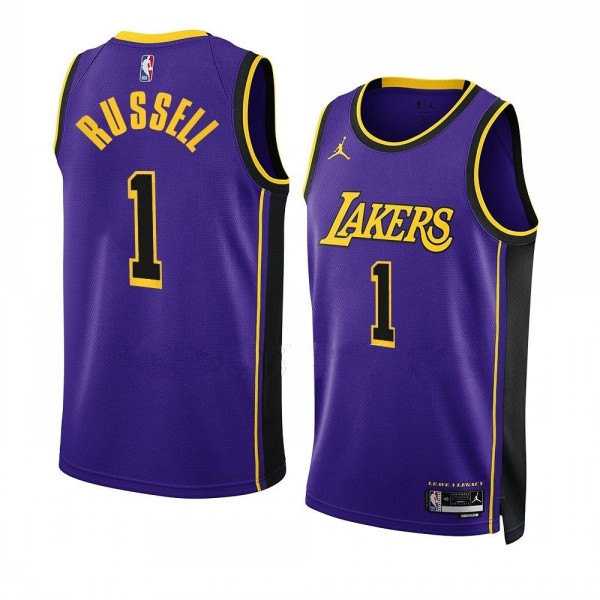 Mens Los Angeles Lakers #1 DAngelo Russell Purple Stitched Basketball Jersey Dzhi->los angeles lakers->NBA Jersey